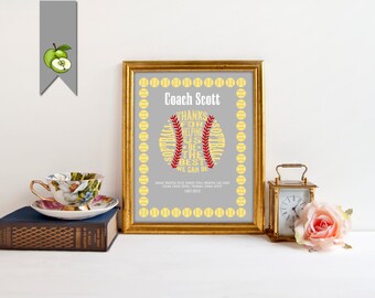 Softball coach, coach signing board, Appreciation gift, team gift, typography, Sport, Personalised Digital, signing board, retirement, SB1