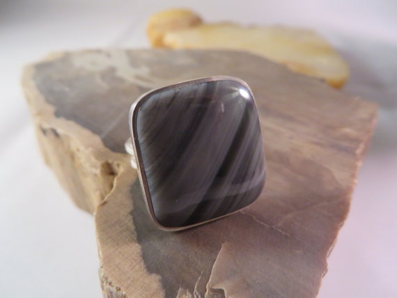 grey obsidian stone