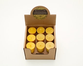 Set of 4 100% Raw Organic Beeswax Votive Candles 2oz