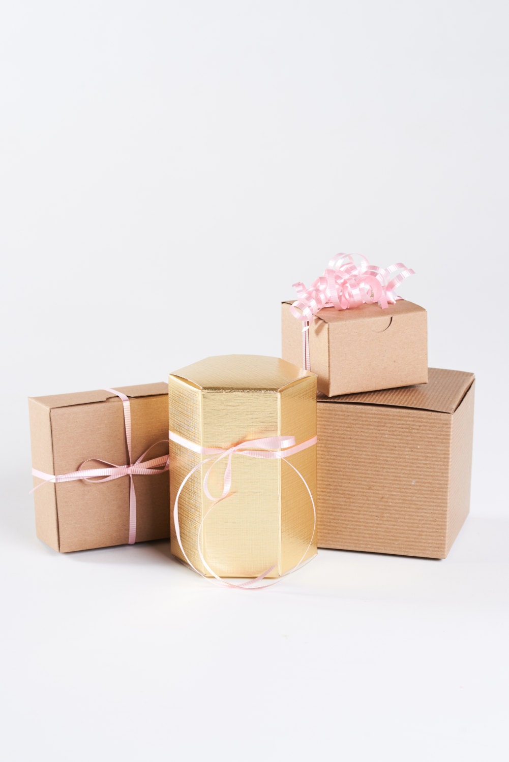 12 Gift Box with Lid Kraft Boxes 4x4x4