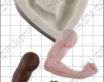 Silicone mould (mold) - 'Bulging Biceps' by FPC Sugarcraft | resin mold, fimo mold, polymer clay mold, soapmaking mold C115