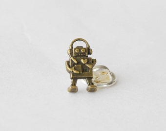 Robot Tie Clip, Robot Tie Pins, Robot Gifts for Me,n Robot Accessories, Robot Lapel Pin, Robot Brooch, Unisex Pin, Men's Accessories, Groom