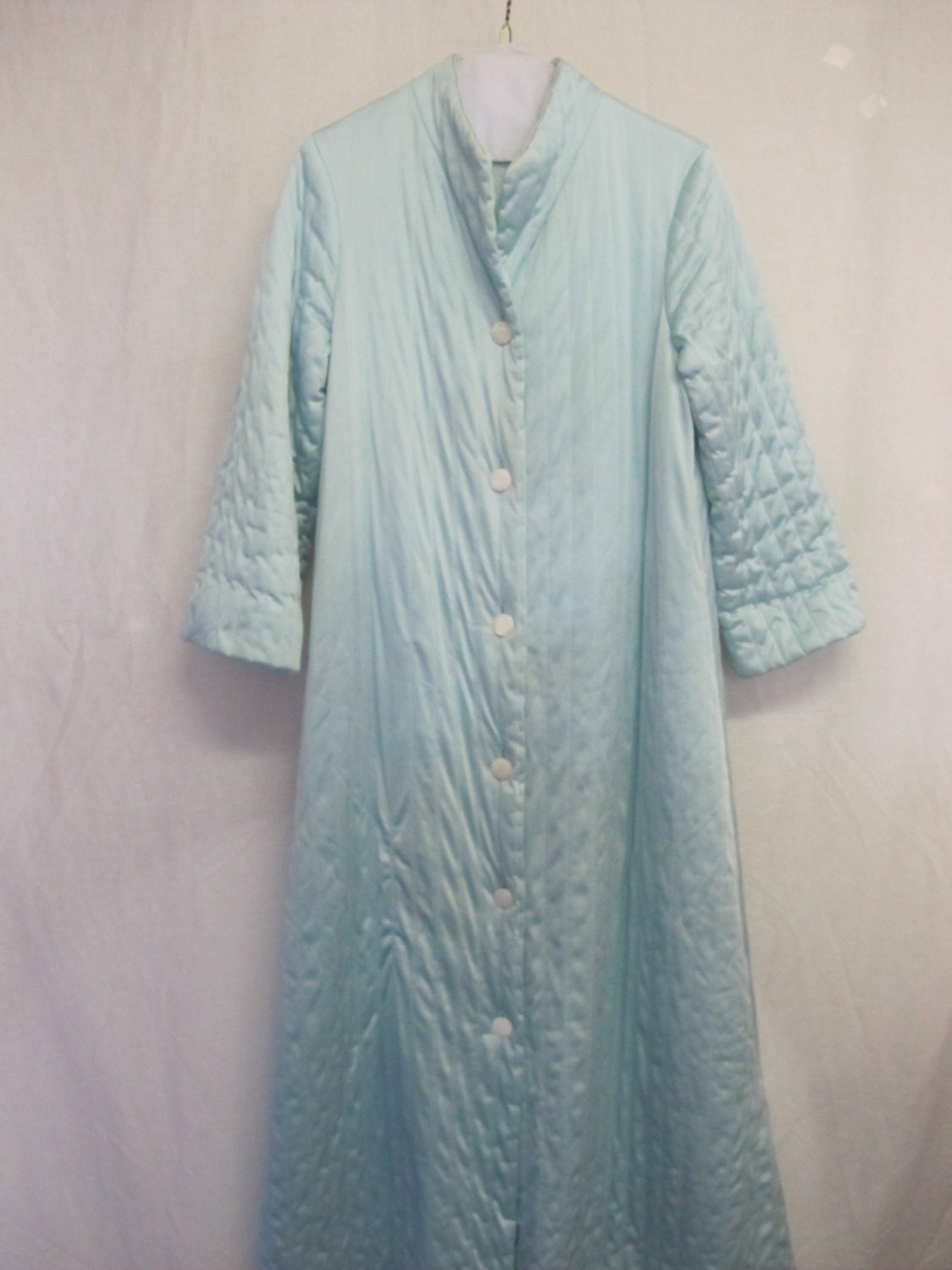 Aqua Robe Vanity Fair Robe Grandma Robe Satin Robe Quilted