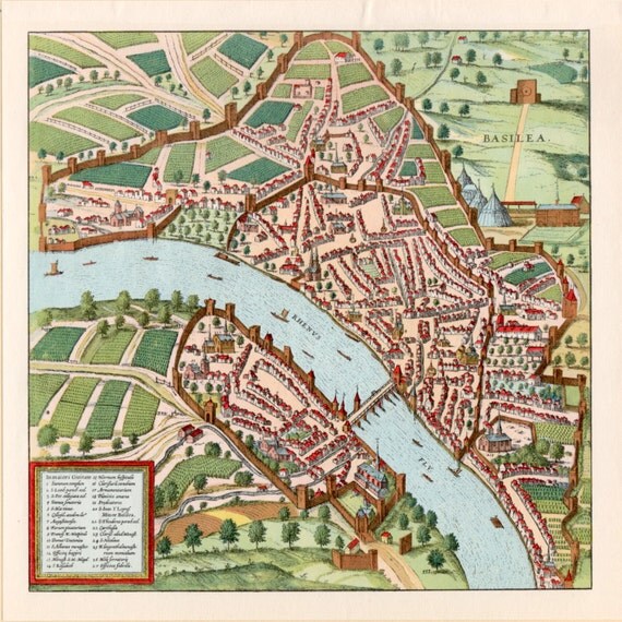 Illustrator map Basel Switzerland