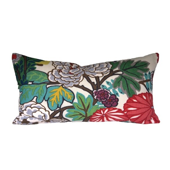 FLORAL PATTERN lumbar pillow cover 1 sided Schumacher