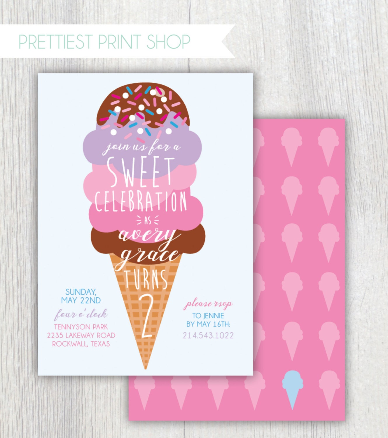 Ice Cream Party Invitations Printable Free 8