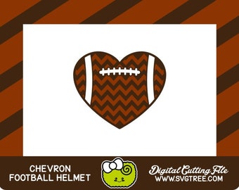 Football SVG Chevron SVG Football Heart Football Decor Commercial Free Silhouette Files Digital Cut Files Football Cricut