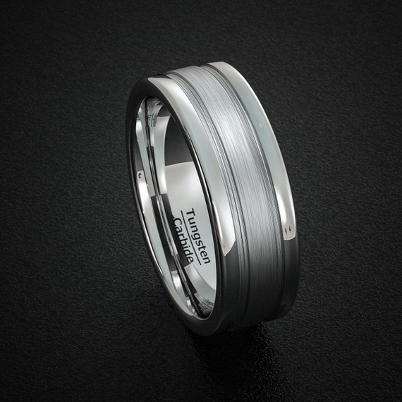 Tungsten Wedding Band Men's Ring 8mm Tungsten by Sydneykimi