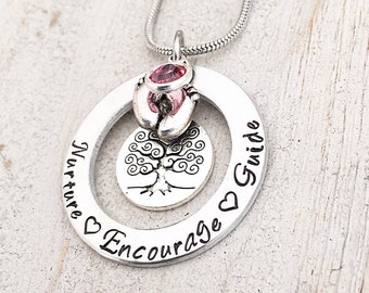 Nurse Charm Jewelry - Nurse Necklace - Labor and Delivery Nurse Jewelry - NICU Nurse Gift - Nurse Jewelry - LPN - Nurture Encourage Guide