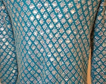 FREE SHIPPING Vintage 1950 Sequin Blouse