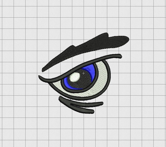 Angry Eye Eyeball Full Stitch Embroidery Design in 1x1 2x2 3x3