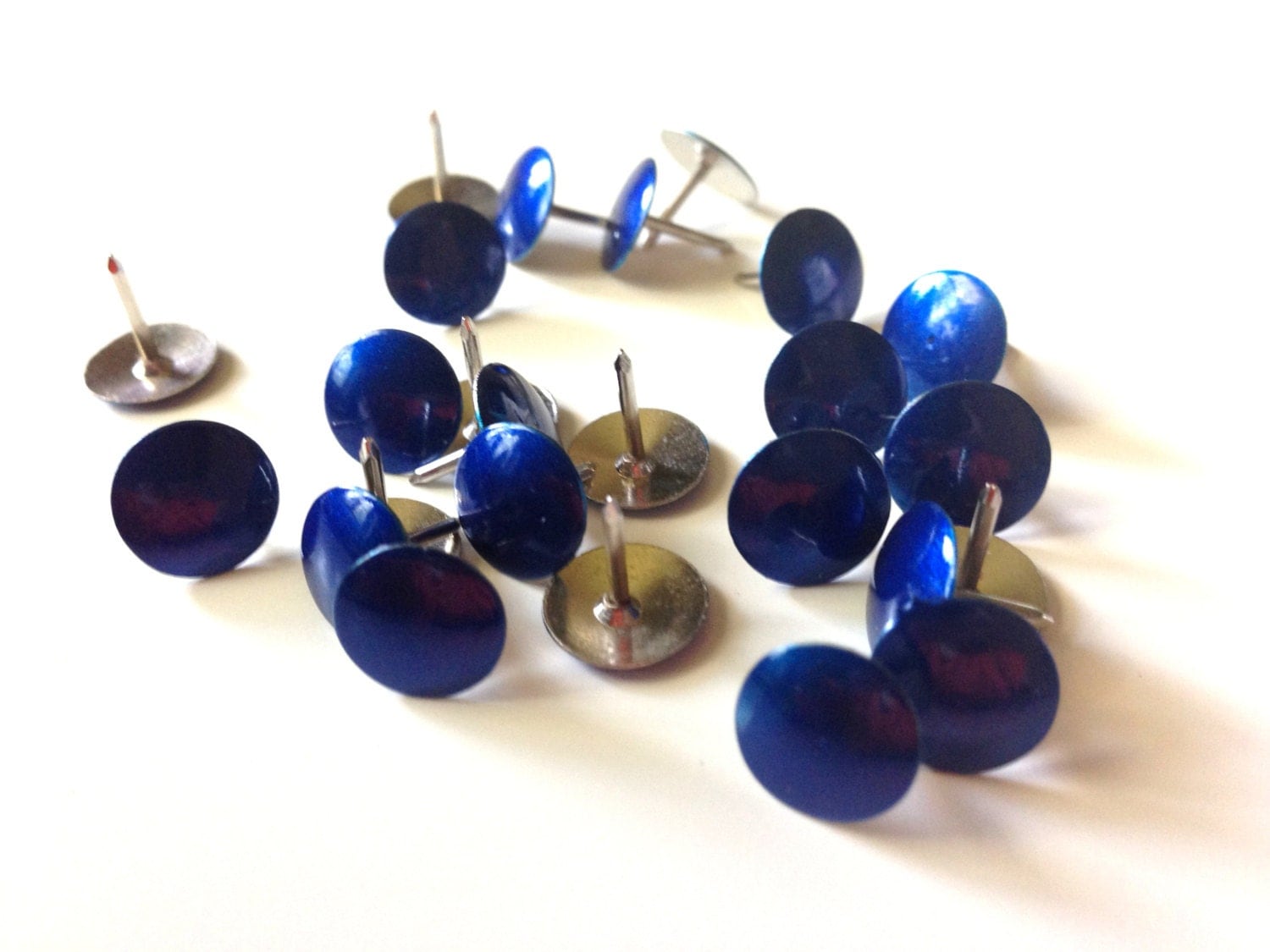 Blue Thumb Tacks Decorative Push Pins Pretty Thumbtacks By Rejunk