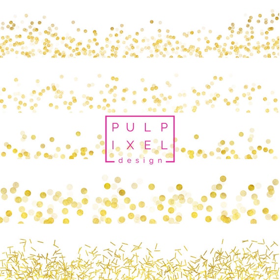 Painted Gold Confetti // 10 Borders 5 top 5 bottom // 4