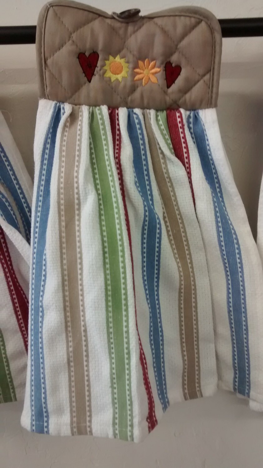 Pot holder hanging towel with embroidered by AtMyBarnEmbroidery