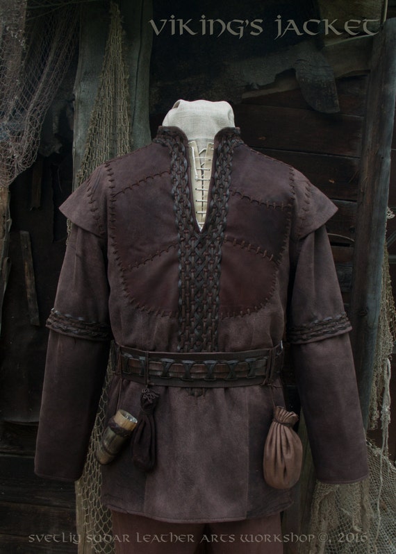 Viking Leather Jacket inspired Ragnar Lothbrok / custom size
