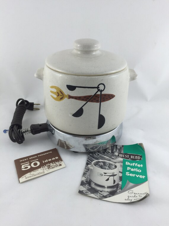 Vintage West Bend Buffet Patio Server 2 Quart Bean Pot Slow