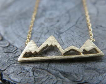 SALE- Gold Mountain Necklace, Inspirational Necklace, Dainty Necklace, Simple Necklace, Everyday Necklace, Bridesmaids Necklace