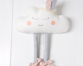 Cloud Pillow Cloud cushion Pillow Cloud Plush Happy Cloud Nursery Decor Nurse gift Feather headband Babyshower gift Nursery Decor girl