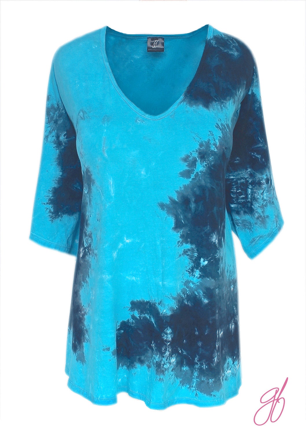 Plus Size Top Womens Cotton Tunic Tie Dye by GenerousFashions