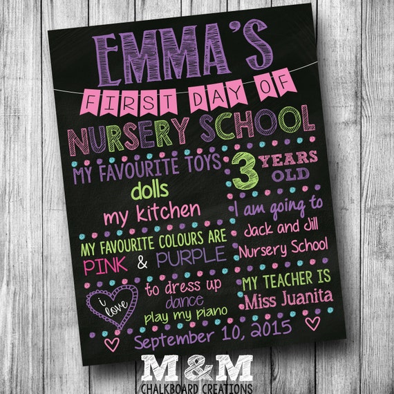 First Day of School Printable Chalkboard Poster - First Day of Kindergarten - Back to School Sign - First Day of School - Boy or Girl