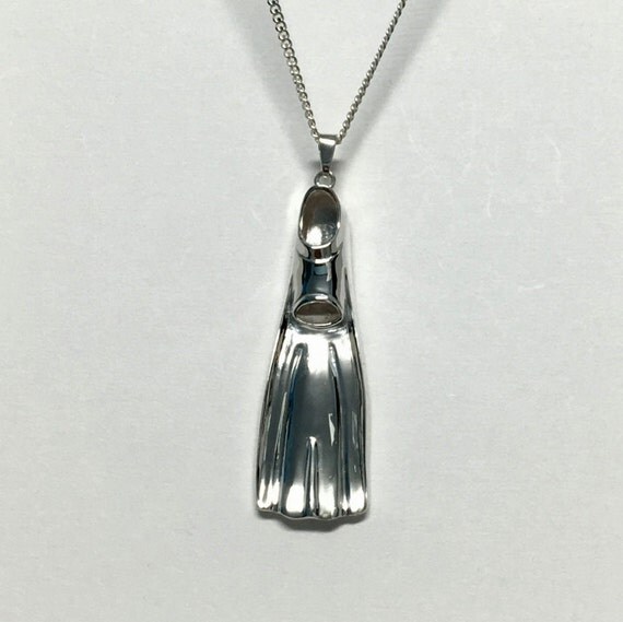  Scuba  Diving  Fin Necklace  925 Sterling Silver by PAMANOVA 