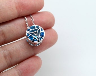 Arc reactor IRON MAN sterling silver necklace