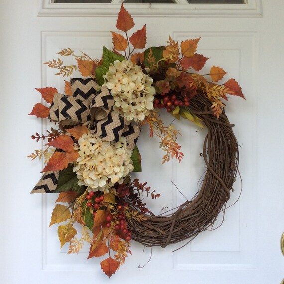 Fall Wreath for Front DoorRustic WreathAutumn Door