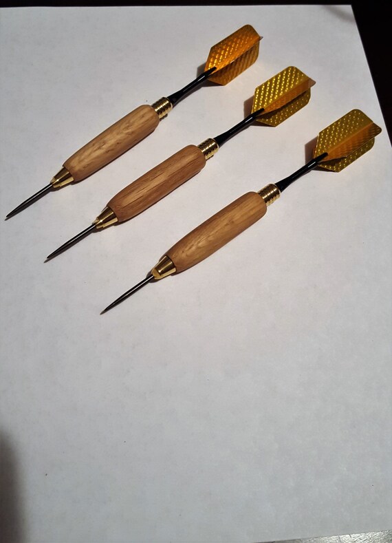 Handmade Wooden Steel Darts featuring White Oak Wood with