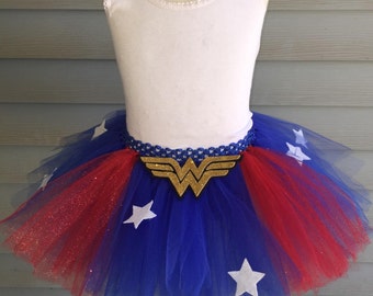 Wonder Woman Tutu Toddler Girl - Toddler Wonder Woman Tutu - Wonder Woman Inspired Tutu - Wonder Woman Skirt - Toddler Wonder Woman Costume