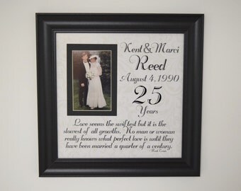 25th Anniversary Gift - Silver Anniversary - Anniversary Frame - Quarter Century - Custom Anniversary Gift - Parent Anniversary Gift - 15x15