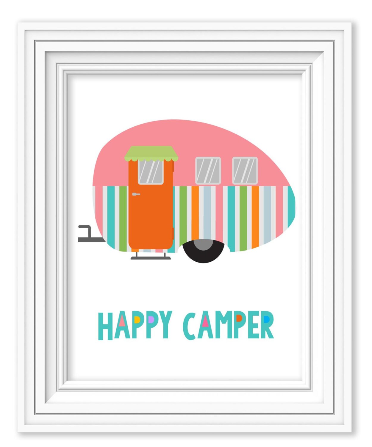 INSTANT DOWNLOAD Happy Camper Printable Art Print Nursery