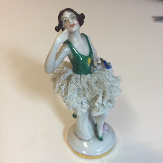 Vintage German Ballerina Flapper Porcelain Figurine by LilasLounge