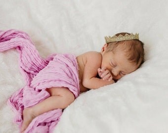 Baby Gold Crown Tiara - Newborn Lace Crown Perfect Photography Prop