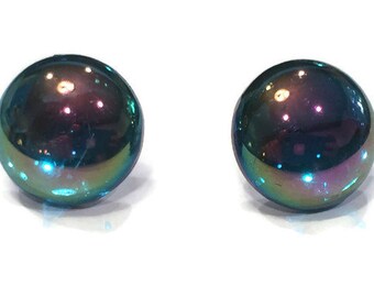 Stud Earrings - Rainbow Stud Earrings - - Bubble Stud Earrings - Silver Jewelry