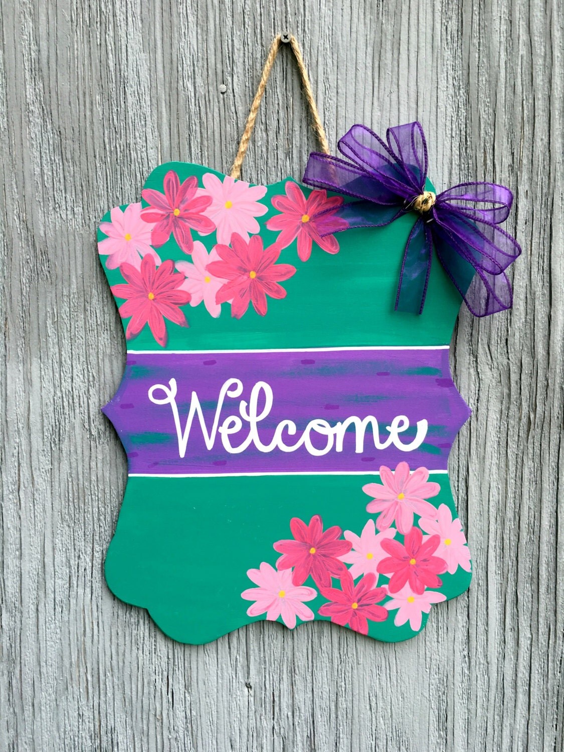Wooden Door Hanger Flower Door Hanger by LBWoodenSigns