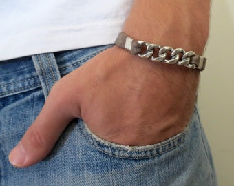 Men's Bracelet - Men's Silver Bracelet - Men's Leather Bracelet - Men's Chain Bracelet - Men's Cuff Bracelet - Men's Jewelry - Men's Gift