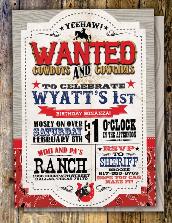cowboy invitations