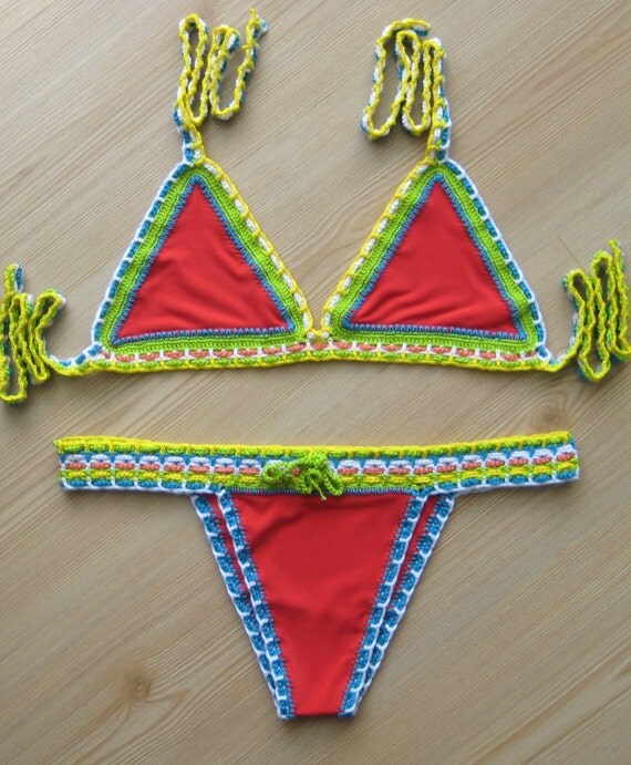 Fabric crochet bikini women swimwear beach wear by formalhouse