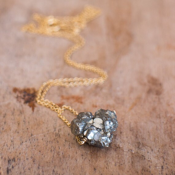 Raw Pyrite Necklace Fool's Gold Necklace Raw Crystal