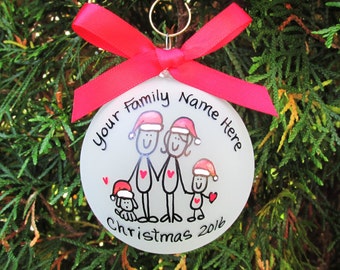 Family Christmas ornament, personalized christmas gift, custom family ornament, family tree ornament, christmas gift