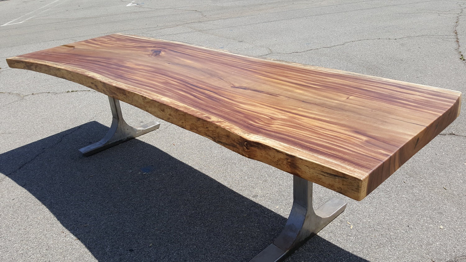 118 Solid Slab Acacia Wood Live Edge Dining Table by kavaelite