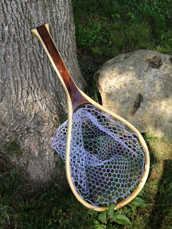 Wood landing net wood fishing net fly fishing net