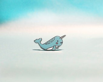 Narwhal Enamel Lapel Pin | cute enamel pin hat badge