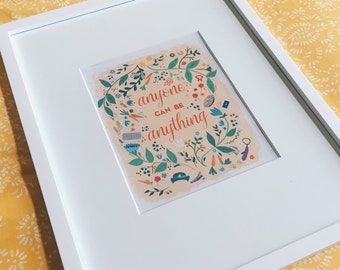 Zootopia "Anyone Can Be Anything" Print