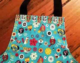 Little Girl's Full Apron - 'Spring Green'