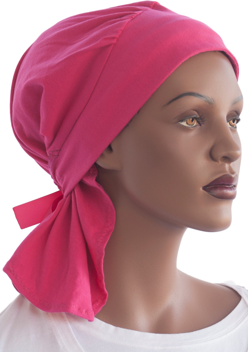 Pink Cotton Knit Wrap Scarf Loc Wrap Scarf Hair Snood Chemo