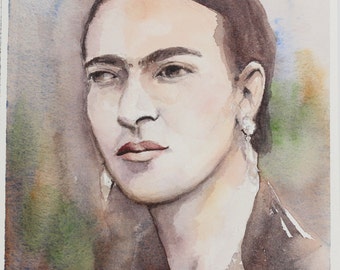 Frida Watercolor Original 6in x 7.25in
