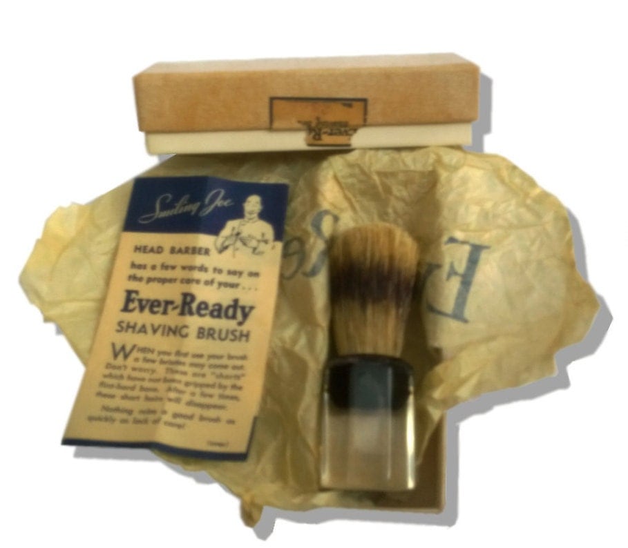 Vintage Ever Ready Shaving Brush with Clear Lucite Handle and