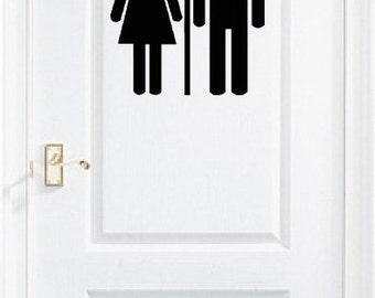 Bathroom Sign Decal restroom door sign | etsy Bathroom Sign Decal restroom door sign | etsy