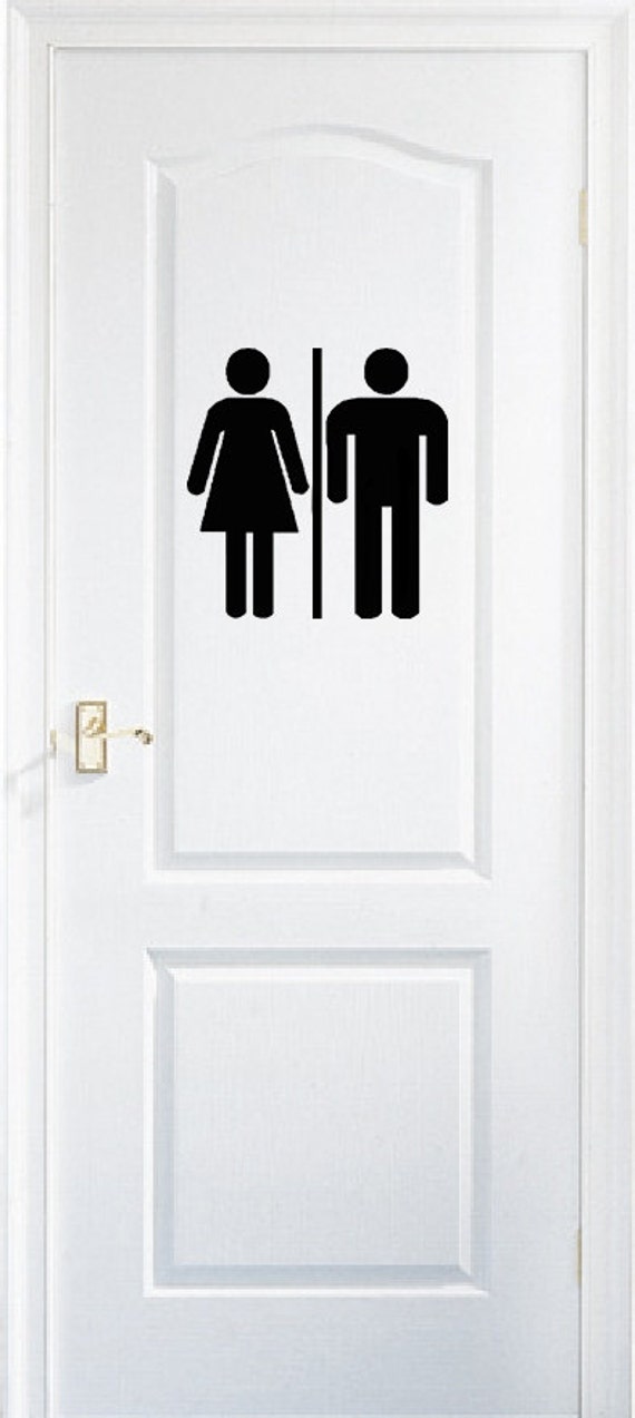 Restroom Door Decal Bathroom Sign Unisex Restroom Sticker